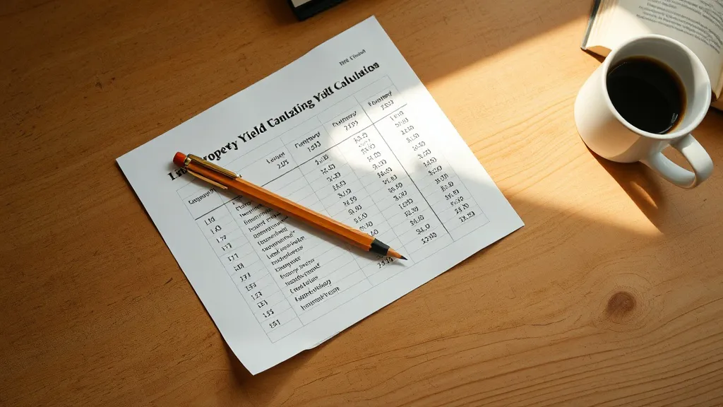 Overhead view of a wooden desk with a printed spreadsheet, mechanical pencil, and coffee cup in soft natural window light.